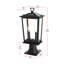 Lampadaire d'extérieur noir de 8,5 pouces Jamila