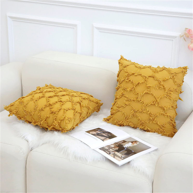 Ladoga Yellow Square Cushion Cover