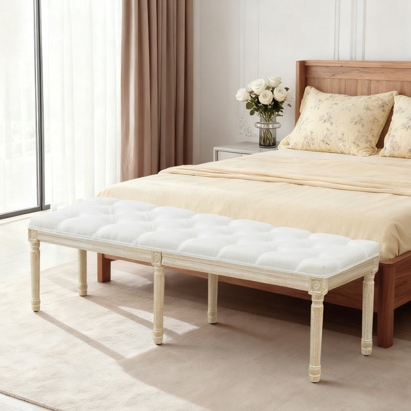 Banc Boswick, Blanc, H 16 po x l 57,6 po x P 15,8 po