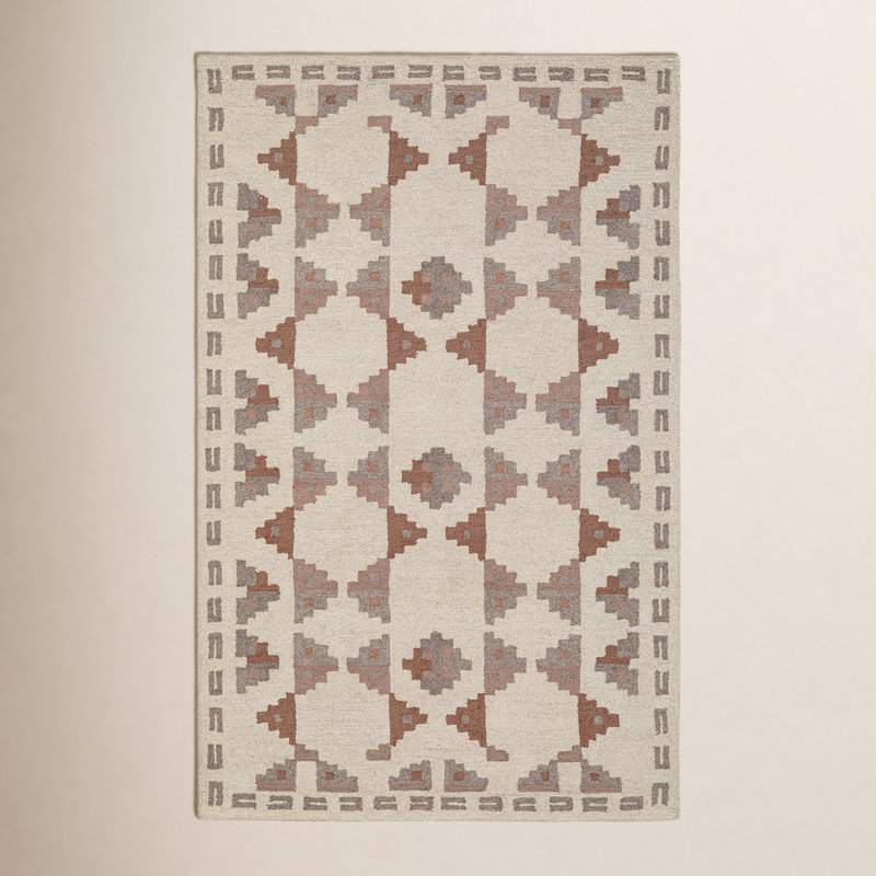 Elsey Hand Tufted Wool Southwestern Indoor Rug, Rectangle 7'9" x 9'9"