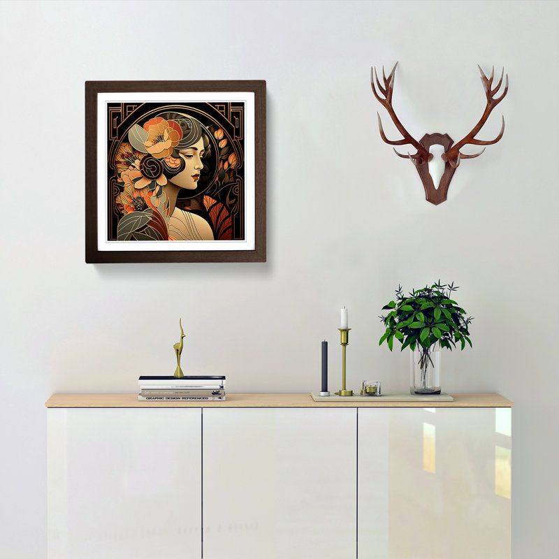 Single Picture Frame Print on Wood, Walnut
