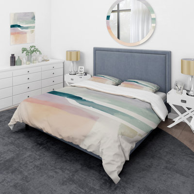 Ensemble de housse de couette en microfibre / polyester Pastel Serenity III