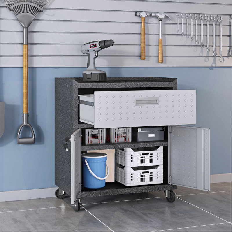 Armoire roulante pour garage gris foncé, Dark Grey