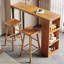 Table de bar Burlywood + droite en bois massif noir + fer