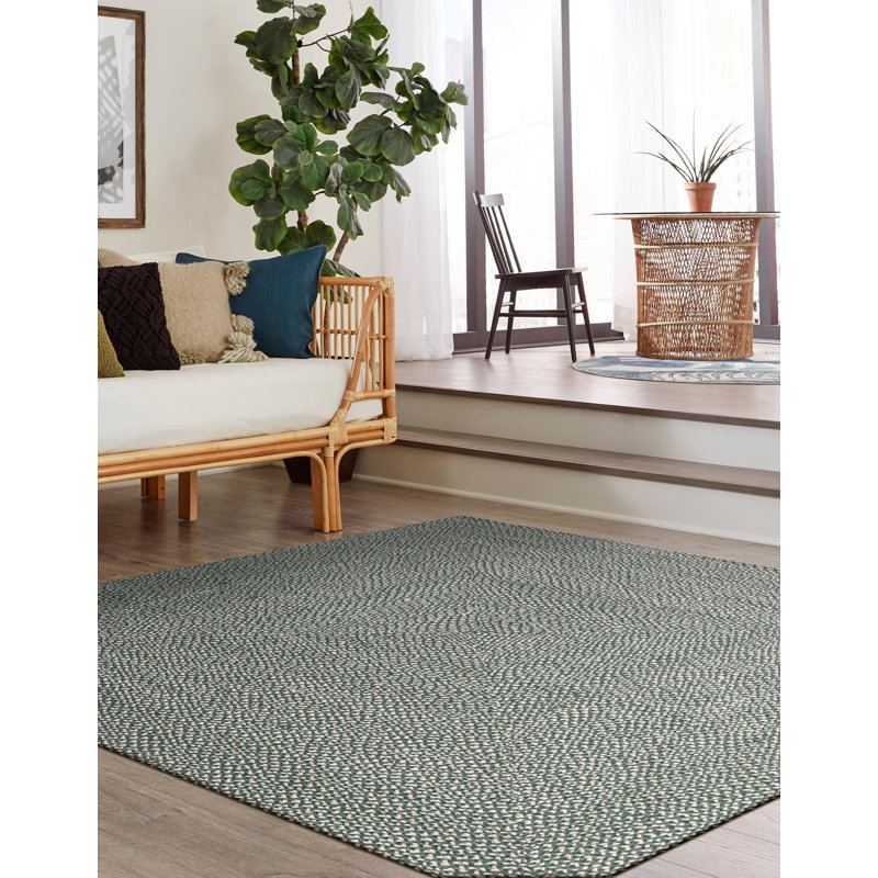 Tapis contemporain Aideen - vert, Carré 7 pi 10 po