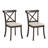 Set Of 2 Farmhouse Wooden X-Back Upholstered Dining Chairs-1708305482