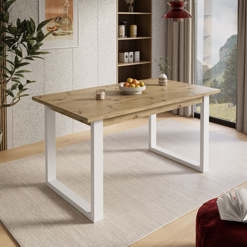 Manija 150cm Folding Table, Artisan Oak/White