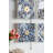 S/4 Abstract Blue, White, And Gold Wall Decor Accents, 9.5X9.5"