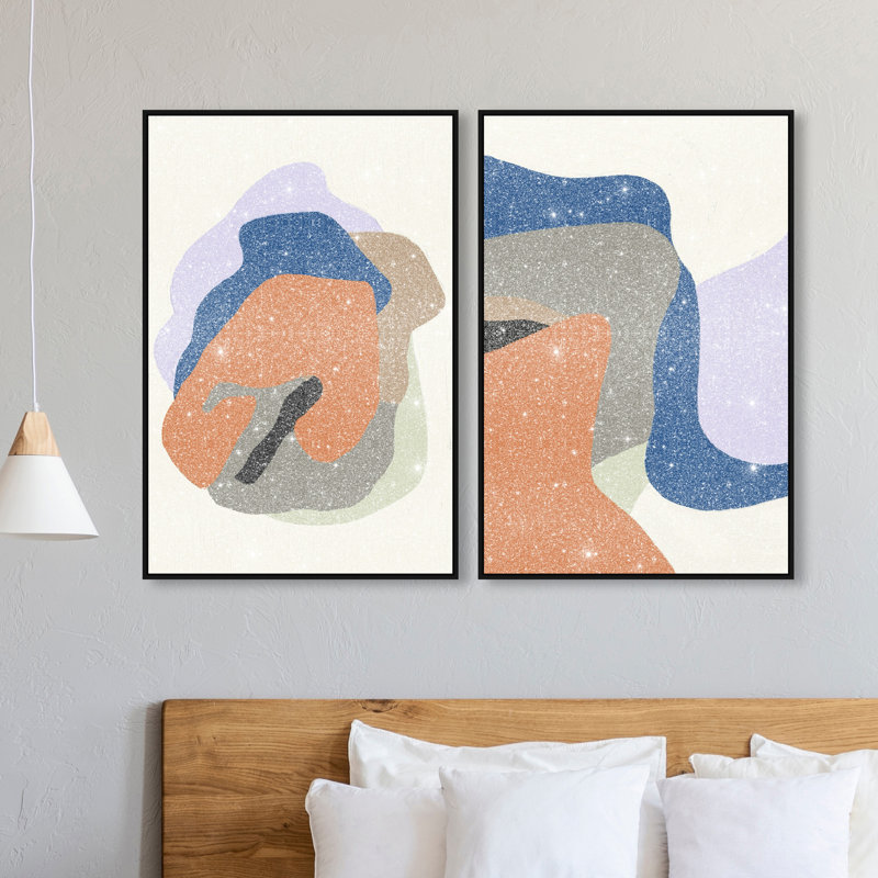 Together Set Set by Oliver Gal, 25"H x 37"W, Black Floater Frame