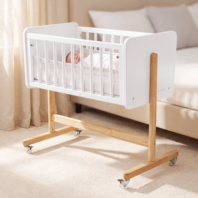 Comfy Cubs Wooden Bedside Bassinet Sleeper for Newborns and Infants