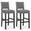 Ensemble de 4 tabourets de bar rembourrés Lark Manor ™ avec pieds en bois d'hévéa gris-1277762684