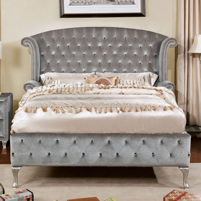 Imamudeen Upholstered Wingback Bed