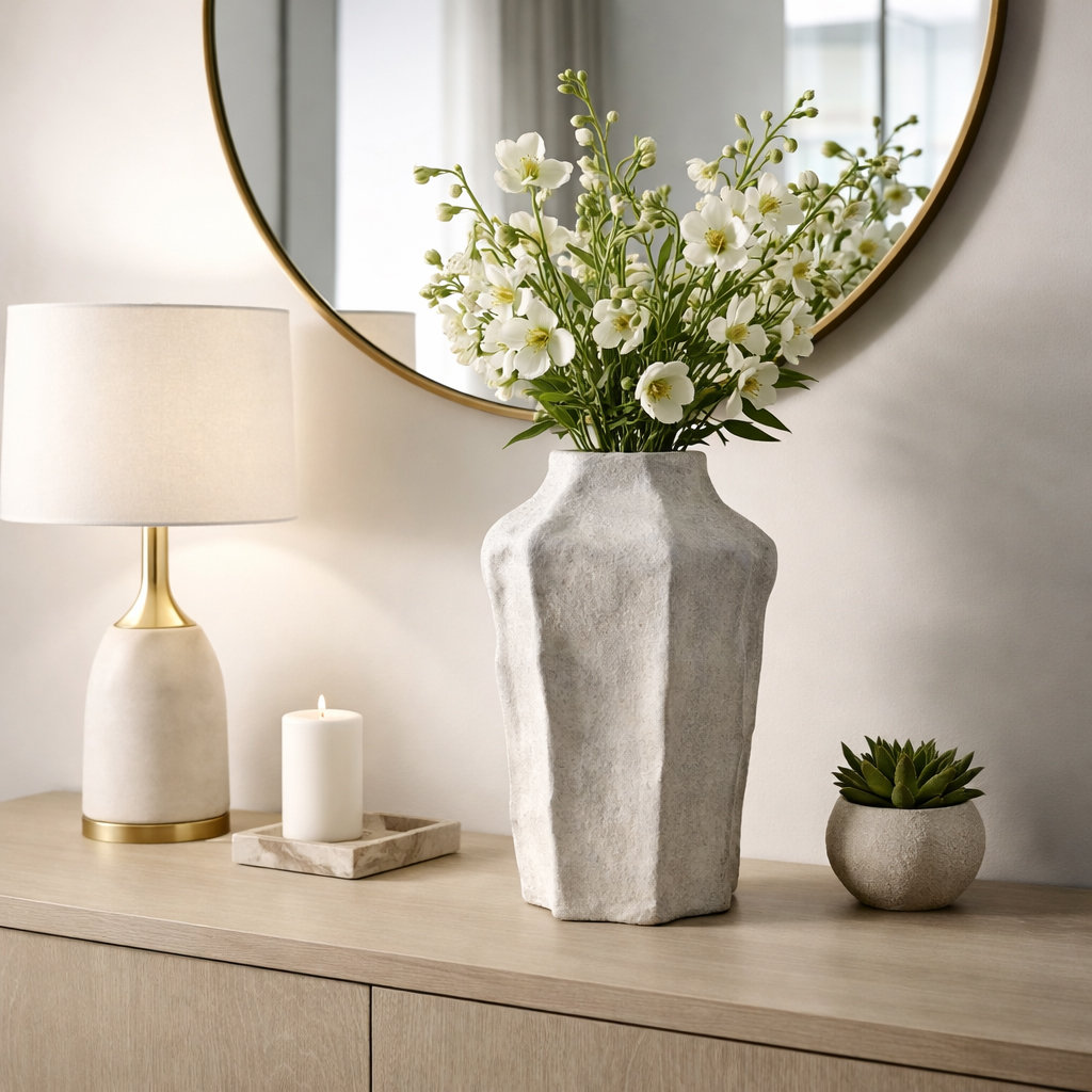 Brittany Porcelain Table Vase, 20" H x 11" W x 9" D 