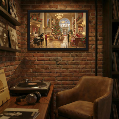 Scène de Noël avec arbre et piano
