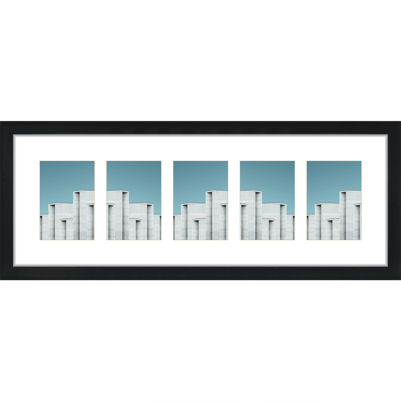 Black Matte Picture Frame with Mat, 5" x 7", 11" x 31"