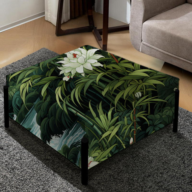 Grand repose-pieds carré Bamboo Forest Allure