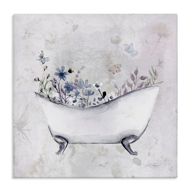 Délicat bain avec toile botanique, design par Stella Chang, H 17 po x l 17 po