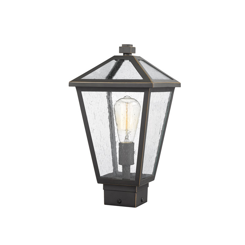 Luminaire d'extérieur à 1 lumière Anaye, Bronze huilé, Bullé, H 15 po x l 8,25 po x P 8,25 po