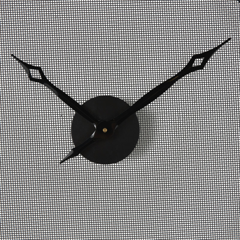 Khiara Metal Minimalistic Decorative Black Wall Clock with Mesh Backing