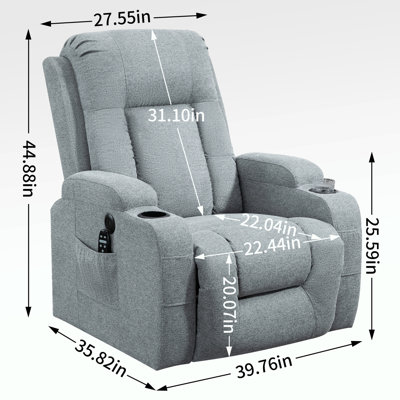 Power Lift Recliner Chair Heat Massage,USB and Type-C Ports.Cup Holders