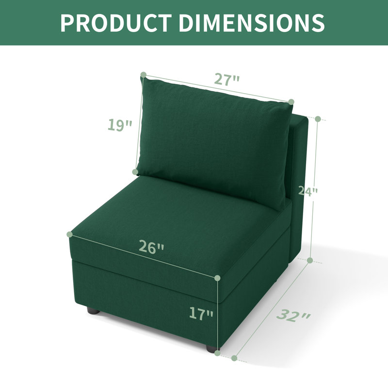 Canapé modulaire rembourré BOX MODULE STO SOFA, Vert forêt