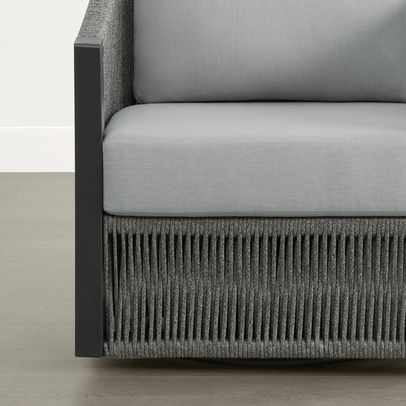 Rope Swivel Armchair, Light Gray Polypropylene/Olefin