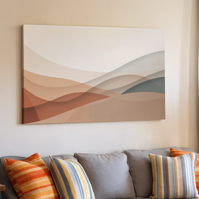 Canvas A Serene Abstract Composition Featuring Smooth Flowing Curves And Gradients Wall Art In Warm Tones Of Beige Soft Peach And Canvas Wall Art