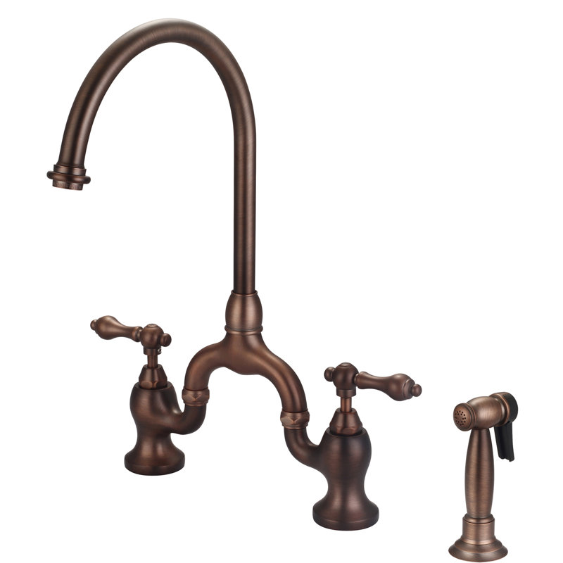 Barclay Banner Kitchen Faucet with Side Spray and Soap Dispenser, Oil Rubbed Bronze