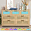 7 Drawer Rattan Dresser, Boho Dresser, Rattan Chest of Drawers with Spacious Storage, Natural Rattan Dresser