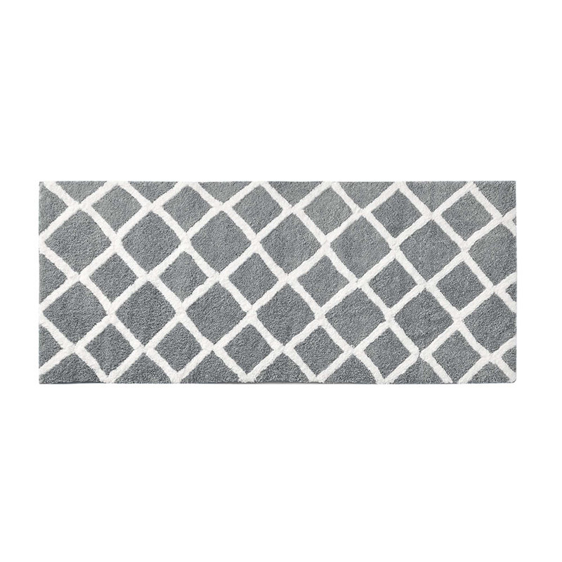 Tomohiko Microfiber Bath Rug, Gray, 21" W x 34" L