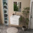 32-Inch Gloss Wall-Mounted Bathroom Vanity with Double Drawers, Ceramic Sink, and Mirror Frame