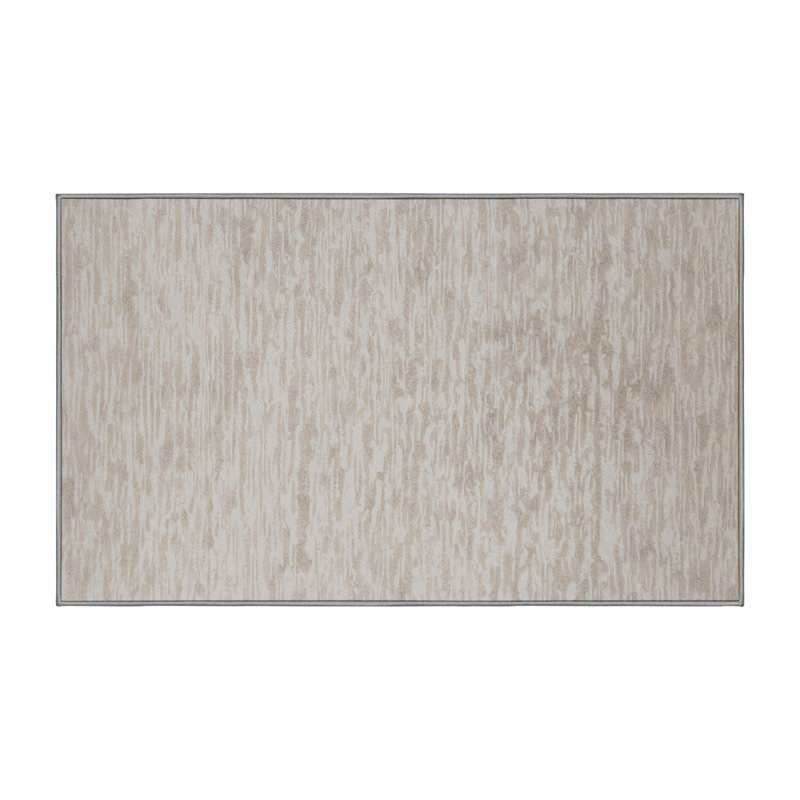 Machine Washable Gray Area Rug, Rectangle 3' x 5'