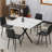 Modern Square Dining Table In White, 38.6" With Iron Legs, Easy To Clean And Install Iron, & Assemble, Space Saving-1884372213