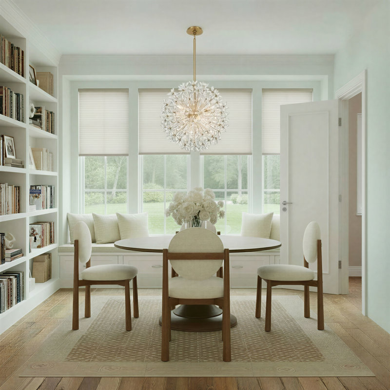 Lustre en laiton vieilli 23,75 po Adley, H 23,5 po x l 23,75 po x P 23,75 po
