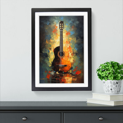Acoustic Guitar Impressionism - Framed Print