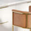 Tabouret de comptoir 26 po - Similicuir brun tabac avec base en métal à finition laiton, 1 pièce-987121341