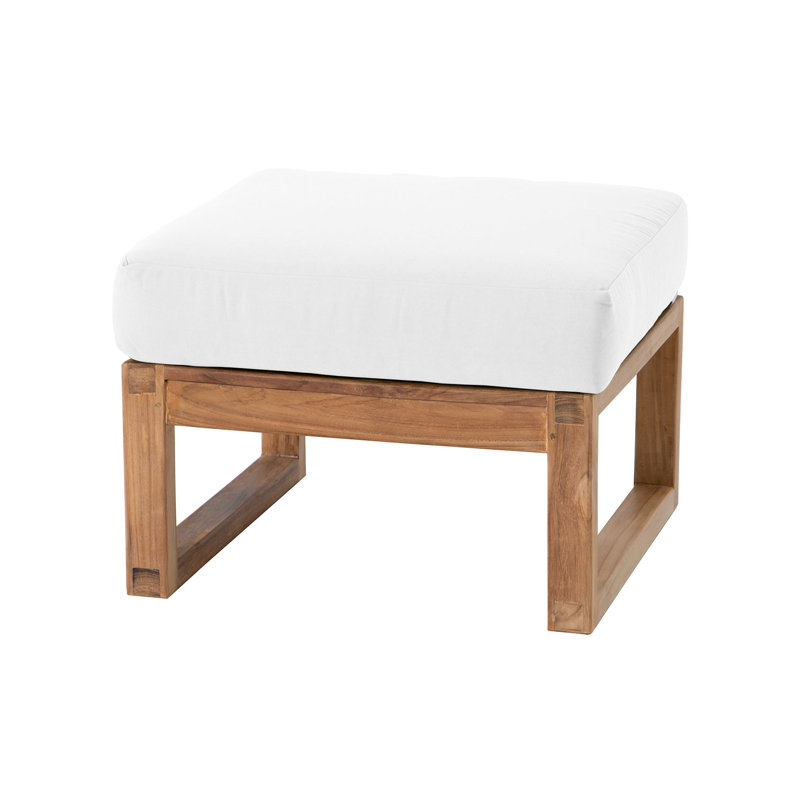 Repose-pieds avec coussin Sunbrella, Blanc