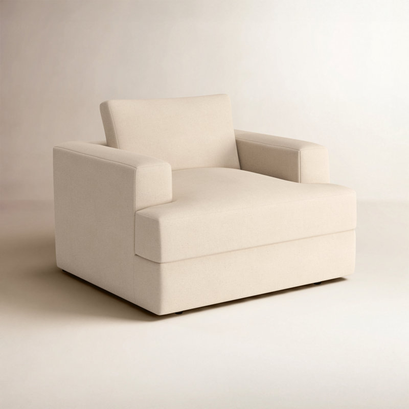 Chaise et demi rembourrée Cayden, Bayou toile naturelle