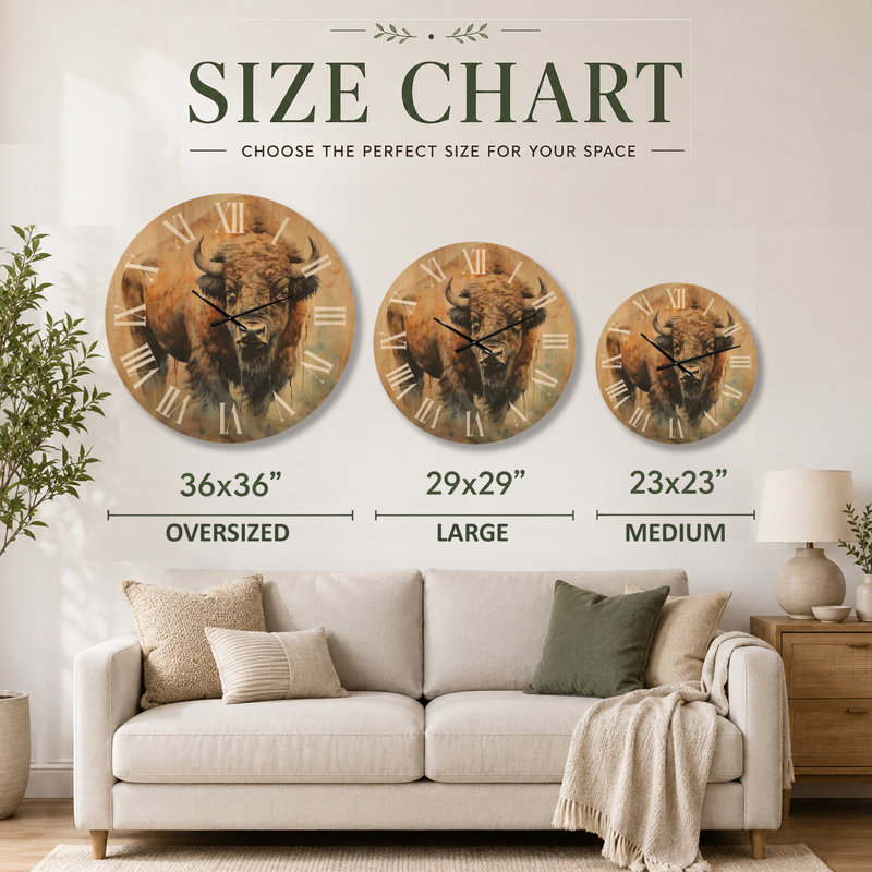Horloge murale Buffalo Majesty, Oversized