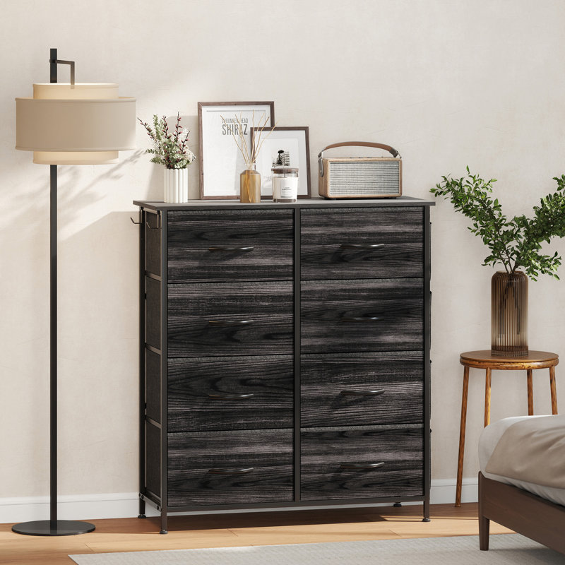 86cm W 8 - Drawer Chest of Drawers, Black