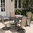 Ensemble de salle à manger de patio pour 4 personnes avec fauteuils pivotants à 360 ° et table en métal