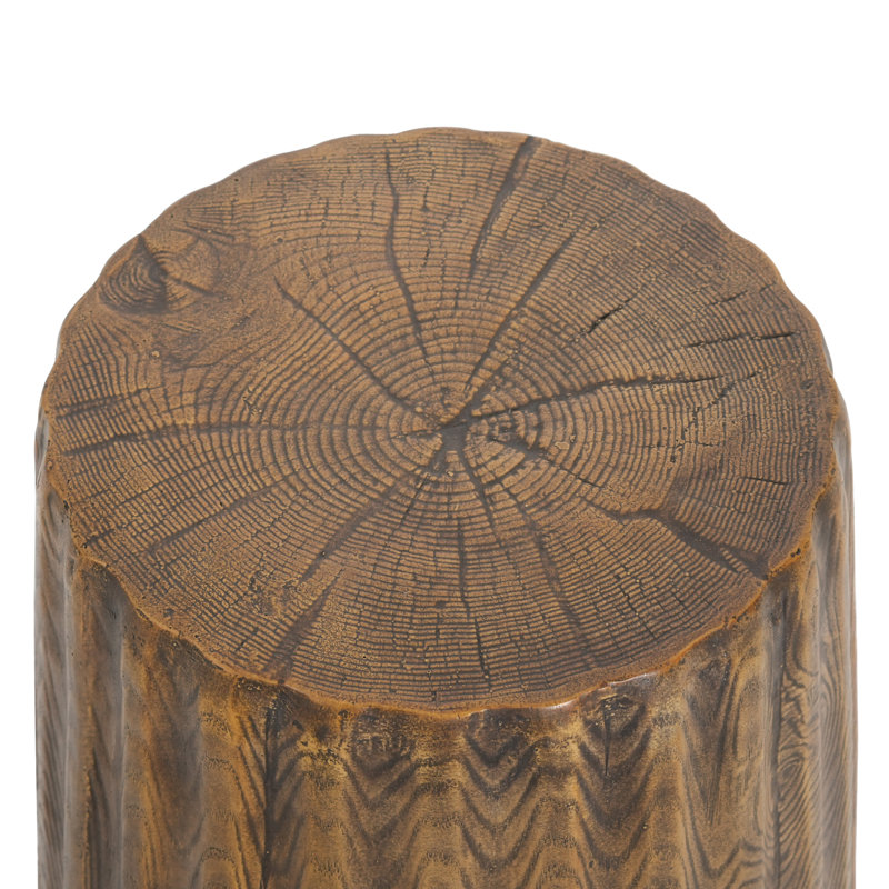 Side Table With Tree Design, 16.9" High, Brown Wood Grain, For Patio, Garden And Living Room Use Outdoor Indoor Table, Ideal Various Scenarios