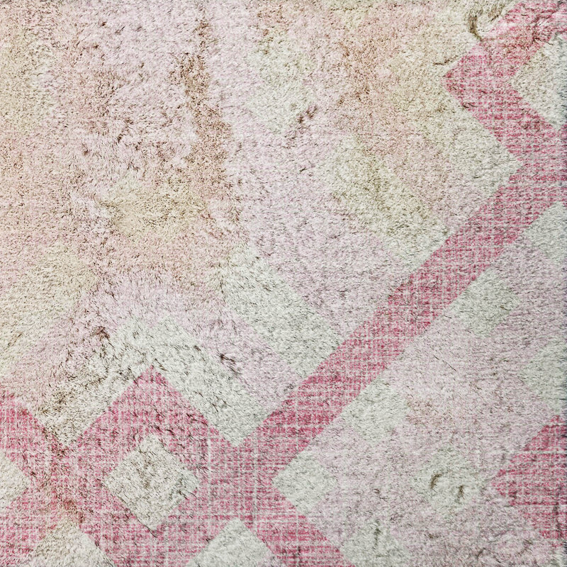 Tapis à poil long de qualité supérieure lavable à la machine ADS616, Pink, 8' x 10'