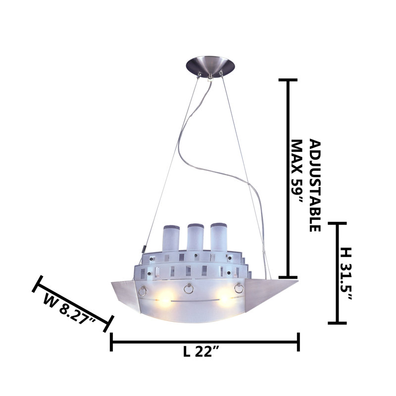 Jowers Novelty 2 Light Kids Boat Chandelier