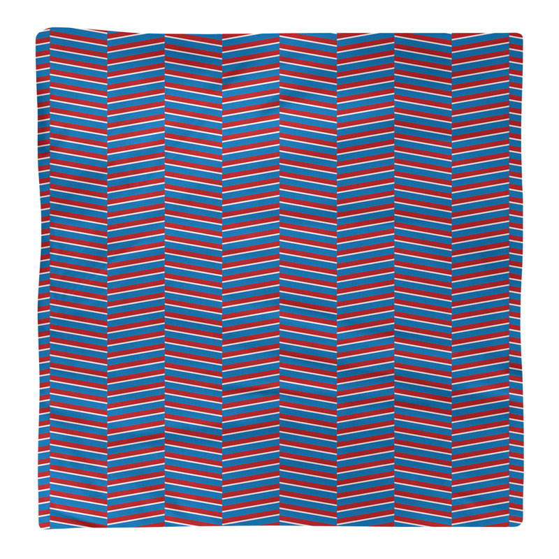 Geometric Square Napkin, 10" x 10", Blue/Red, Polyester