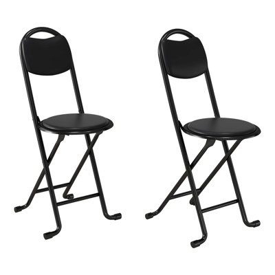 2Pcs Folding Stool With Back, Cushioned Padded Folding Stool, Portable Folding Chairs For Outdoor Indoor Kitchen Shop Cafe