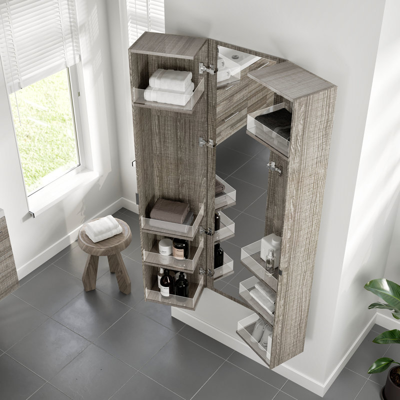 Eviva Luxurious 16 In. W X 16 In. D Ash Wall-Mounted Linen Cabinet