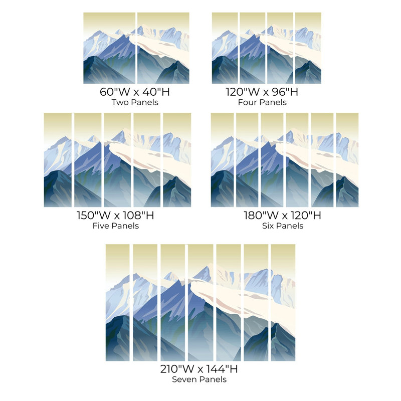 Papier peint de qualité supérieure - Sommets des montagnes, L 40 po x l 60 po