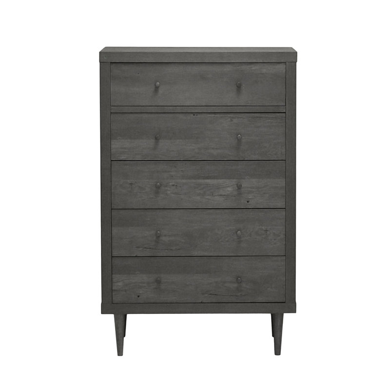 Commode à 5 tiroirs, Gris