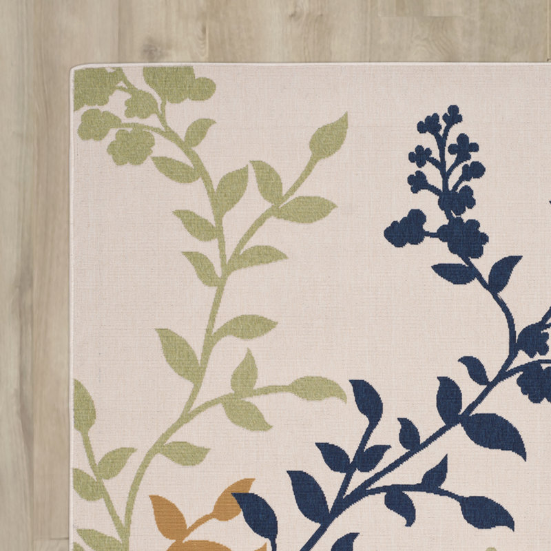 Tapis intérieur/extérieur Newbern crème/Navy